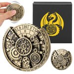 Private Model Time Gear Fingertip Gyroscope Retro Wheel DND Dice Gift Box Set, Role Playing Game Dice On The Table - Cindi Book