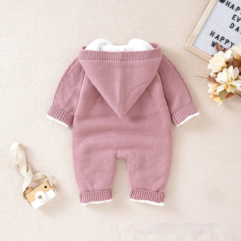 Baby Winter Thickened Knitting Jumpsuit Romper - Cindi Book