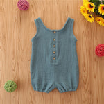 Baby Rompers Sleeveless Solid Color Cotton And Linen Rompers Baby Rompers - Cindi Book