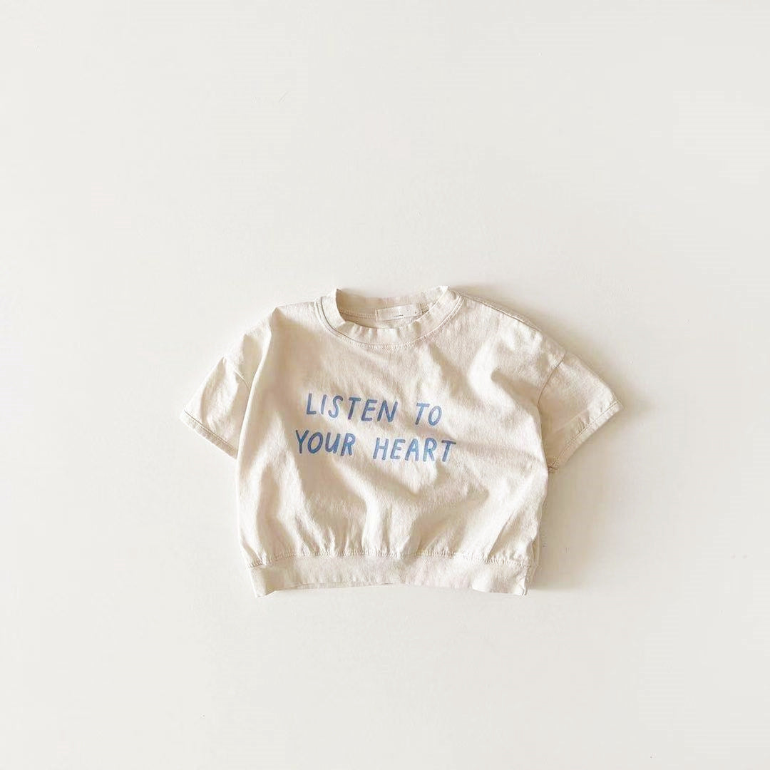 Dot Letter Crew Neck Short Sleeve Simple - Cindi Book
