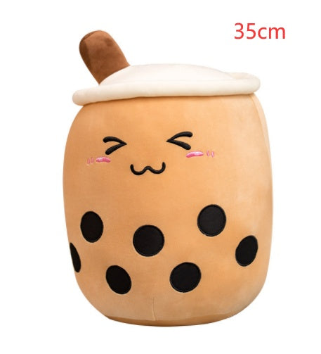 Cute Fruit Drink Plush Stuffed Soft Strawberry Milk Tea Plush Boba Tea Cup Toy Bubble Tea Pillow Cushion Kids Gift - Cindi Book