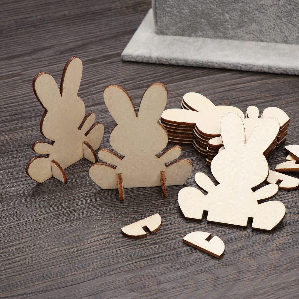 Laser Engraving Laser Wood Chip Rabbit 3D Stereoscopic Ornament - Cindi Book