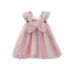 Rainbow Wings Mesh Girl Dress - Cindi Book