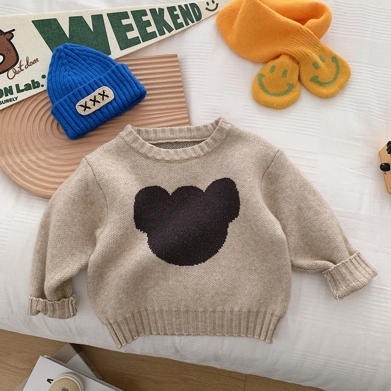 Fashion Sweater Boys Bear Jacquard Knit - Cindi Book