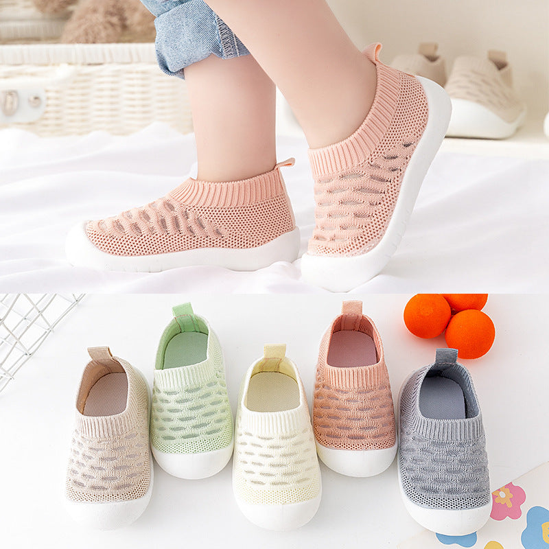 Baby Toddler Shoes Soft Sole Fly Knit Mesh Surface Breathable - Cindi Book
