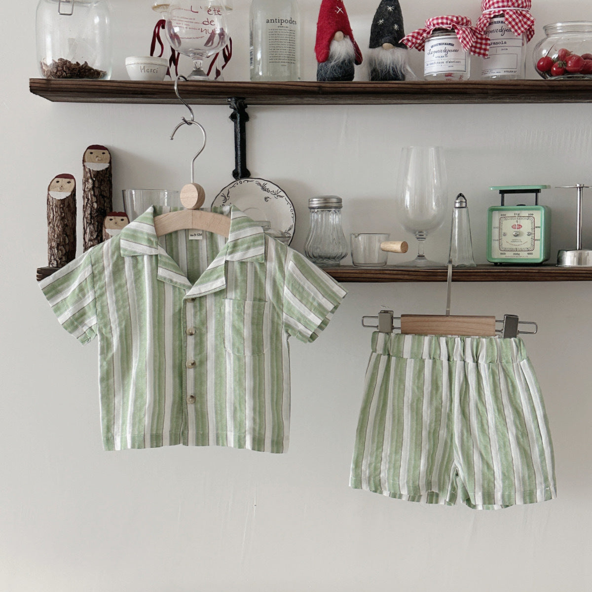 Children's Striped Cool Breathable Short Sleeve Sports Shorts
