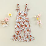 Girls' Floral Print Bell-bottom Pants Jumpsuit - Cindi Book