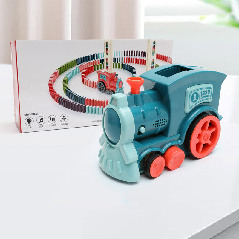 Domino Train Toys Baby Toys Car Puzzle Automatic Release Licensing Electric Building Blocks Train Toy - Cindi Book