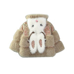 Fleece-lined Padded Faux Fur Coat For Little Girls - Cindi Book