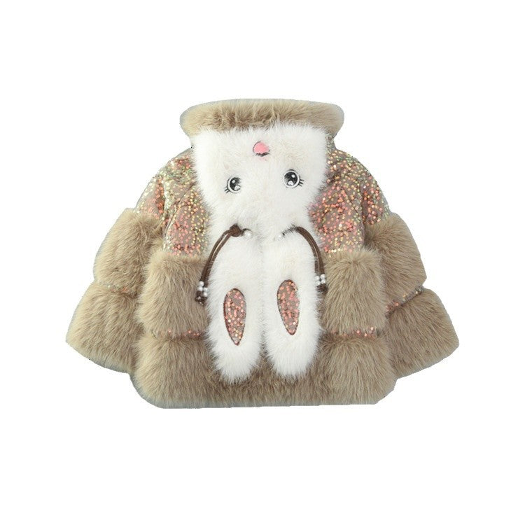 Fleece-lined Padded Faux Fur Coat For Little Girls - Cindi Book