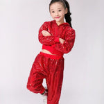 Childrens Sequined Hip-hop Street Dance Performance Cheerleading Team Sportswear - Cindi Book
