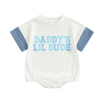 Father's Day Mother's Day Letter Multicolor Printing Short Sleeve Rompers Romper - Cindi Book