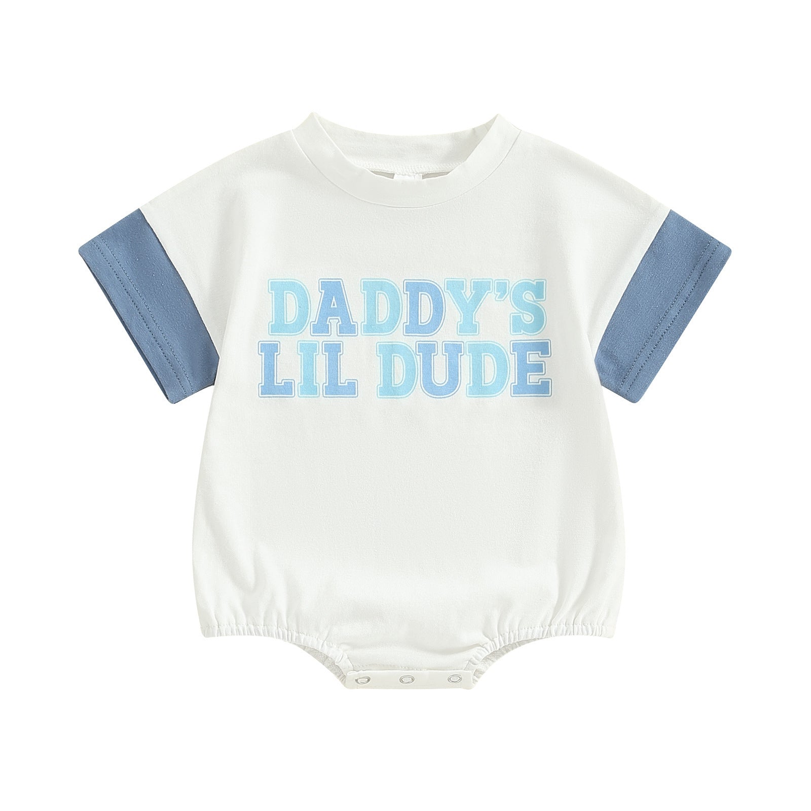 Father's Day Mother's Day Letter Multicolor Printing Short Sleeve Rompers Romper - Cindi Book