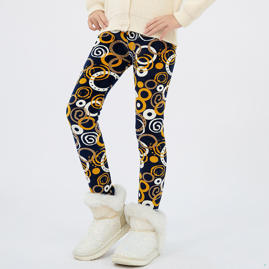 Girls' Autumn And Winter Thermal Base Medium And Large Printed Velvet - Cindi Book