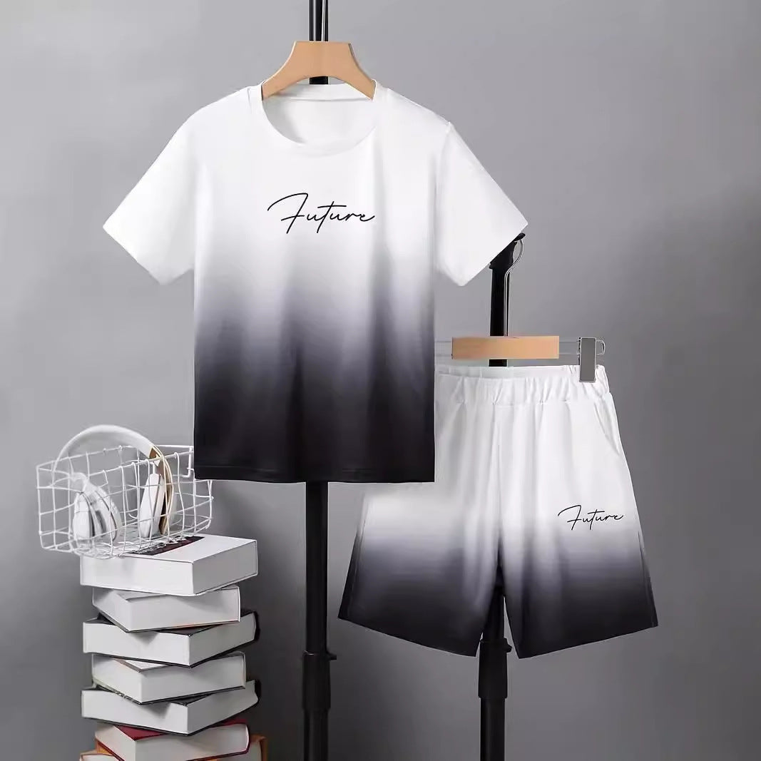 Boys' Casual Short Sleeve T-shirt Top Shorts Two-piece Set - Cindi Book