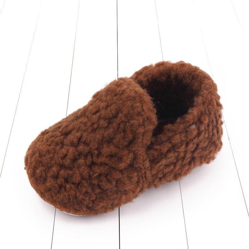 Solid Color Baby Toddler Shoes Plus Velvet Soft Rubber Sole Non-slip - Cindi Book