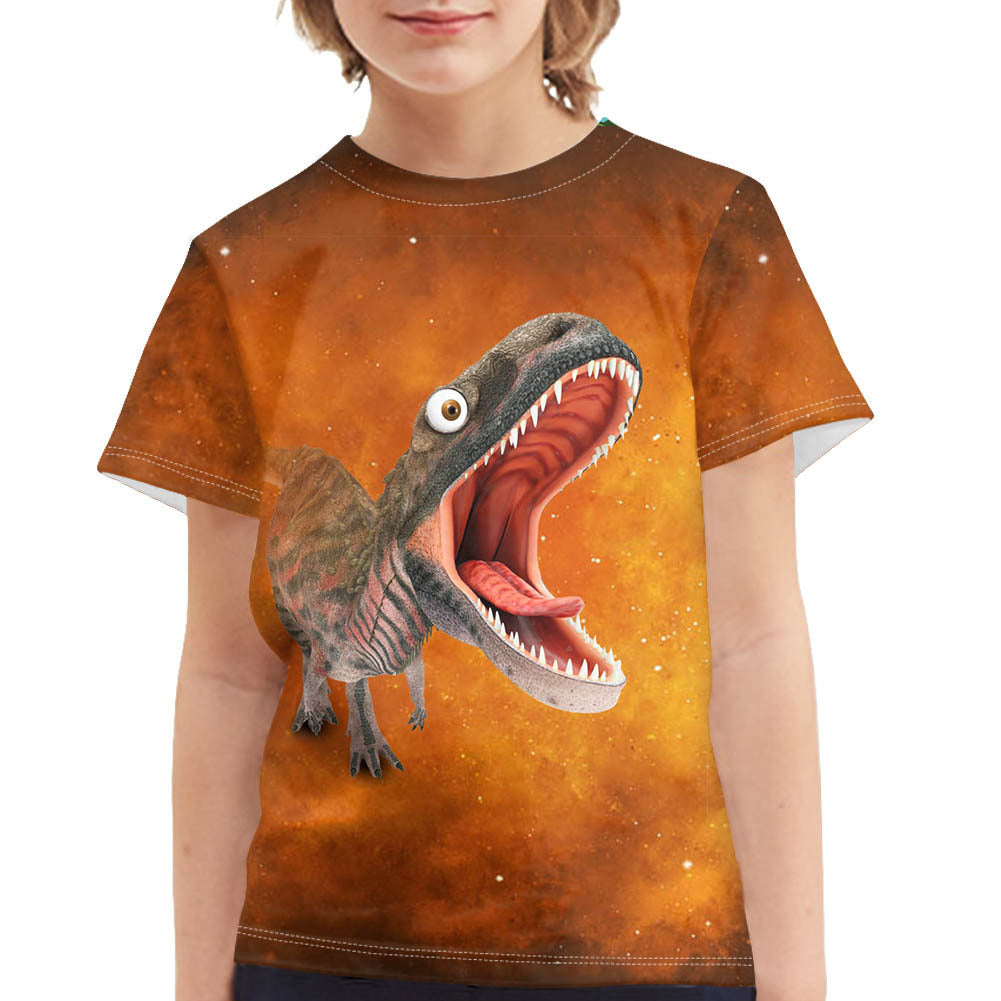 Summer Dinosaur Full Print Boy's T-shirt - Cindi Book