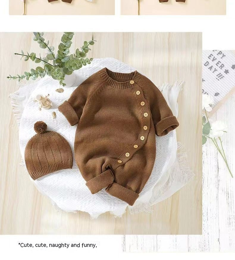 Babies' Knit Jumpsuit Male And Female Baby Sweater - Cindi Book