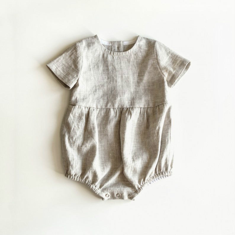 Cotton Newborn Conjoined Clothes Solid Color Short Sleeve - Cindi Book