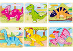 Baby Wooden Cartoon Dinosaur 3D Puzzle Jigsaw for Kids Montessori Early Learning Educational Puzzle Toys - Cindi Book