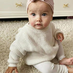 Infant Toddler Cotton Knitted Round Neck Base Sweater - Cindi Book