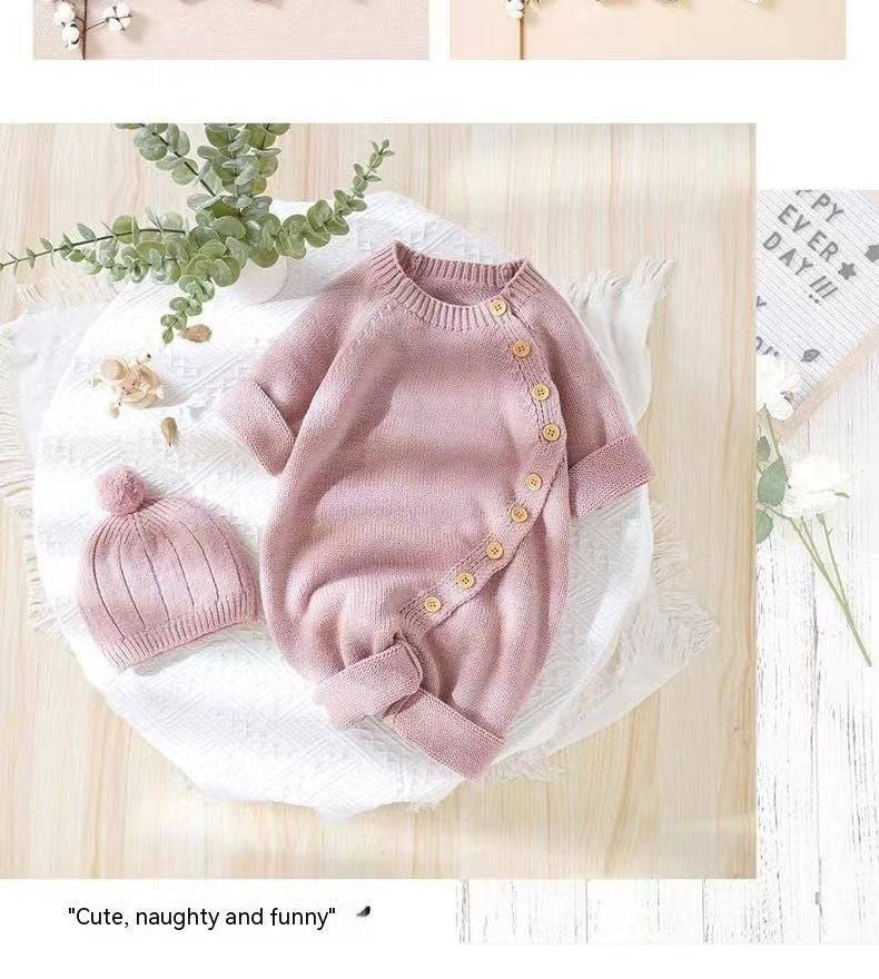 Babies' Knit Jumpsuit Male And Female Baby Sweater - Cindi Book