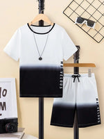 Boys' Casual Short Sleeve T-shirt Top Shorts Two-piece Set - Cindi Book