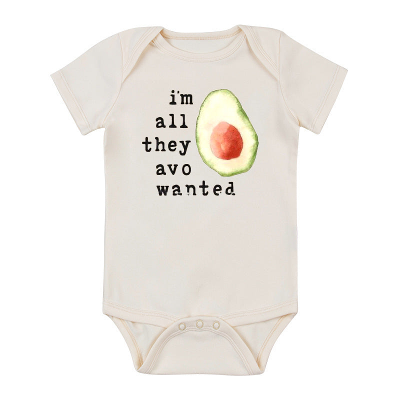 Cute Printed Short Sleeved Romper For Babies - Cindi Book