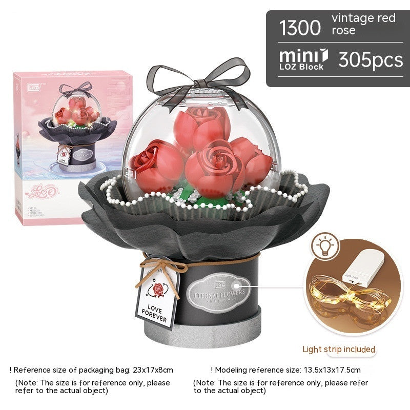 Building Block Bouquet With Light Small Particles Educational Toys - Cindi Book