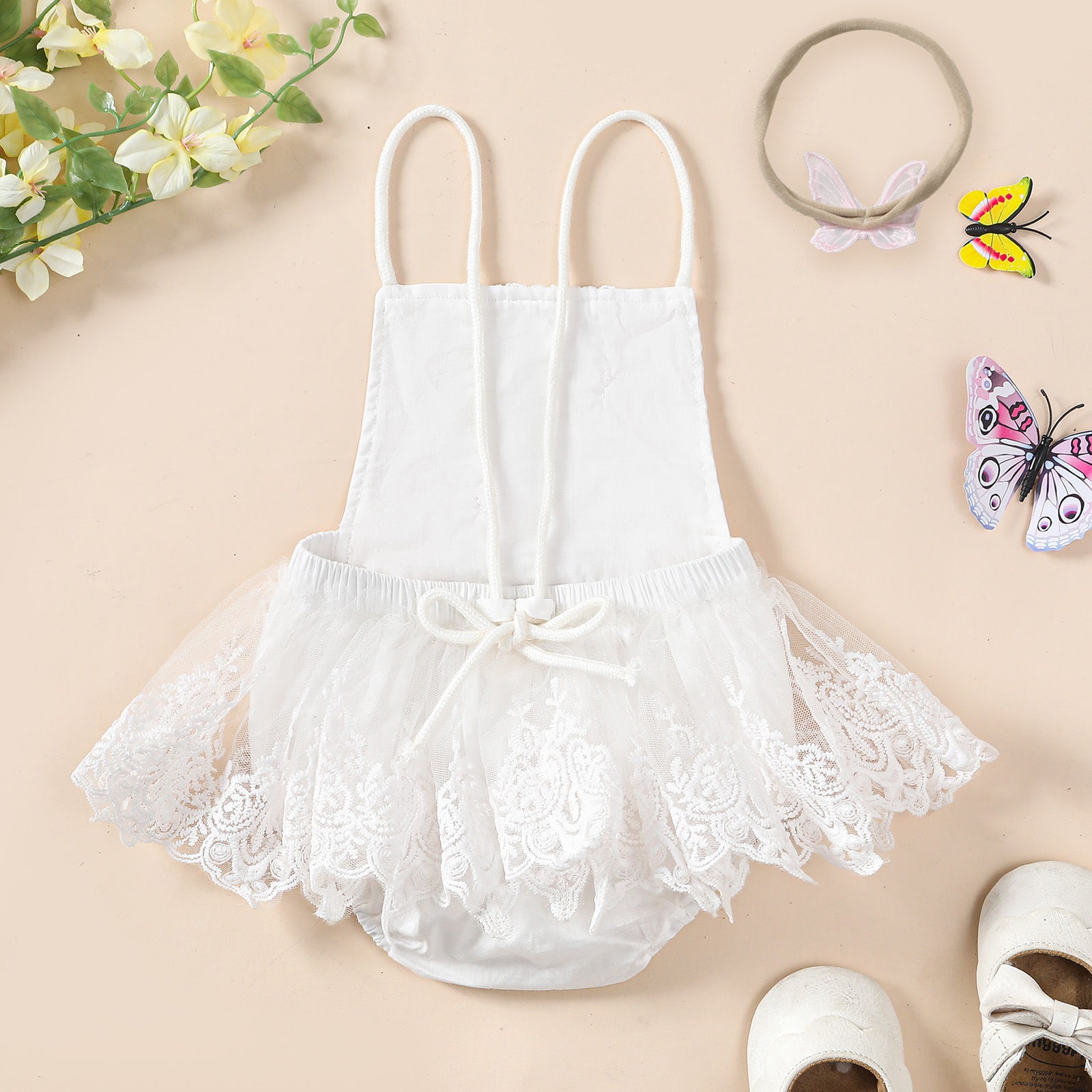 Girls' Butterfly Lace Yarn Princess Dress Headdress - Cindi Book