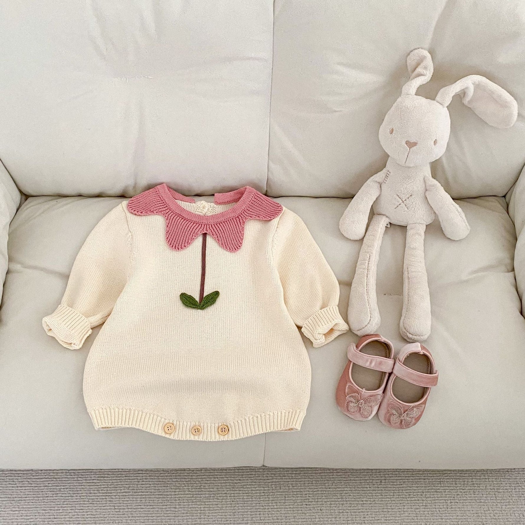 Cute Flowers Cotton Knitted Baby Sweater - Cindi Book