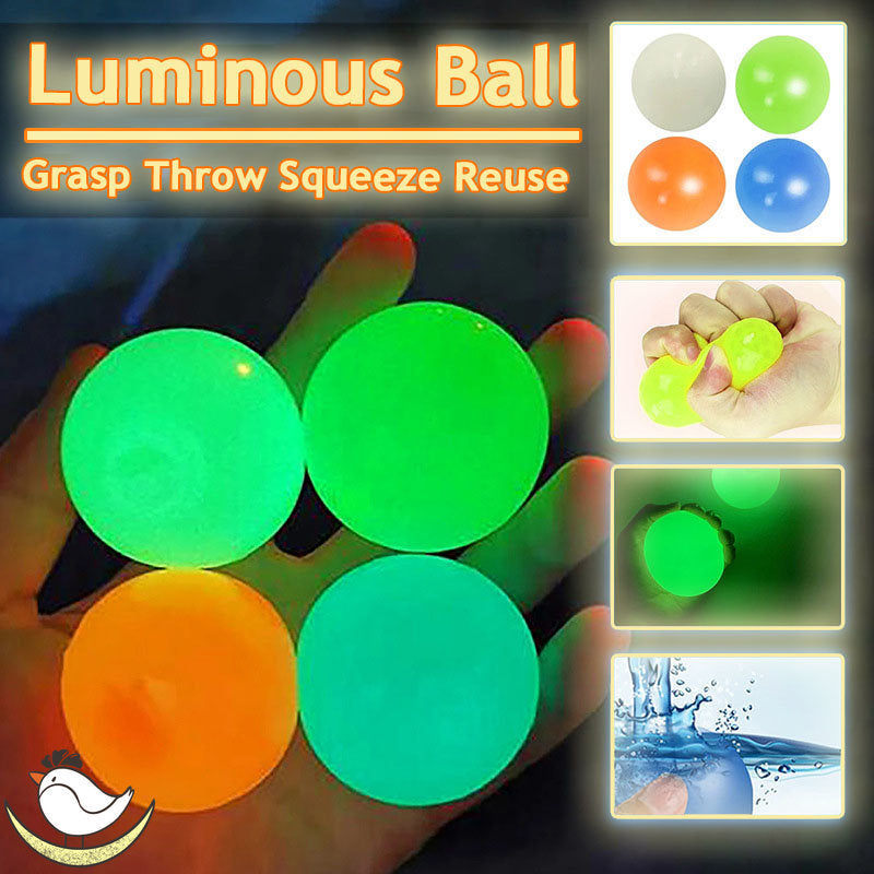 Luminous Sticky Ball Toys Sticky Wall Home Party Games Glow In The Dark Novelty Toys Decompression Squeeze Toy - Cindi Book