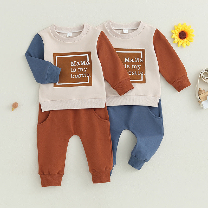 Sweatshirt And Sweatpants Suit Letter Printing - Cindi Book