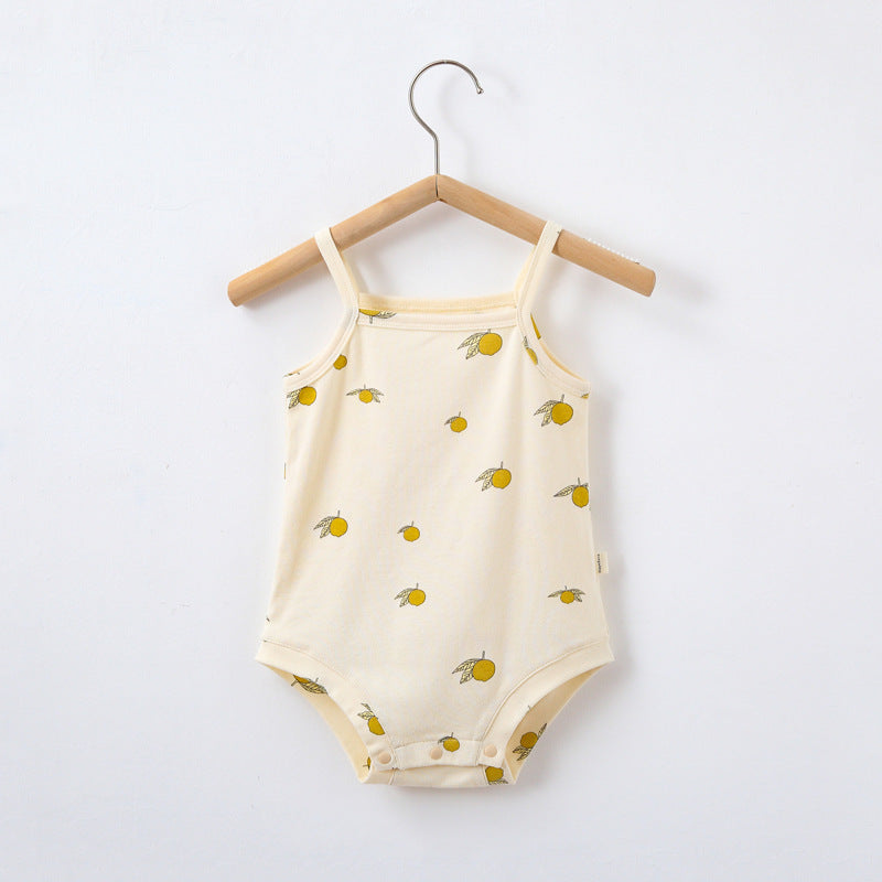 Summer Ins Style Baby Sling Cotton Printed Romper - Cindi Book
