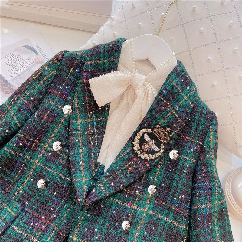 Girls' Classic Style Children's Preppy Style Two-piece Suit - Cindi Book