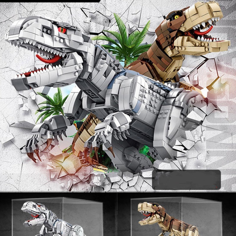 Boy Dinosaur Building Blocks Mechanical Tyrannosaurus Rex Puzzle Assembly Toy - Cindi Book