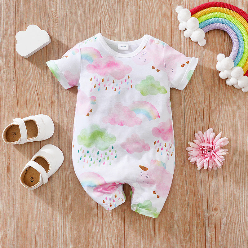 Summer Outfit Short-Sleeve Baby Jumpsuit