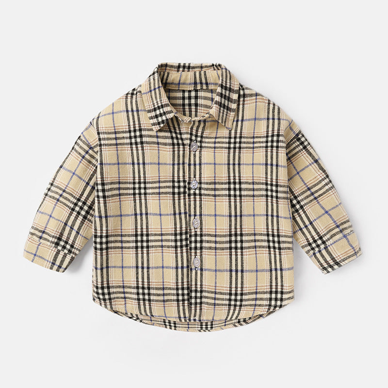 Fashion Men's Spring And Autumn Lattice Shirt - Cindi Book