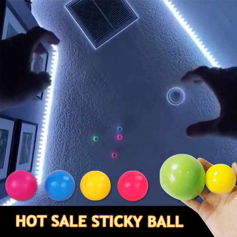 Luminous Sticky Ball Toys Sticky Wall Home Party Games Glow In The Dark Novelty Toys Decompression Squeeze Toy - Cindi Book