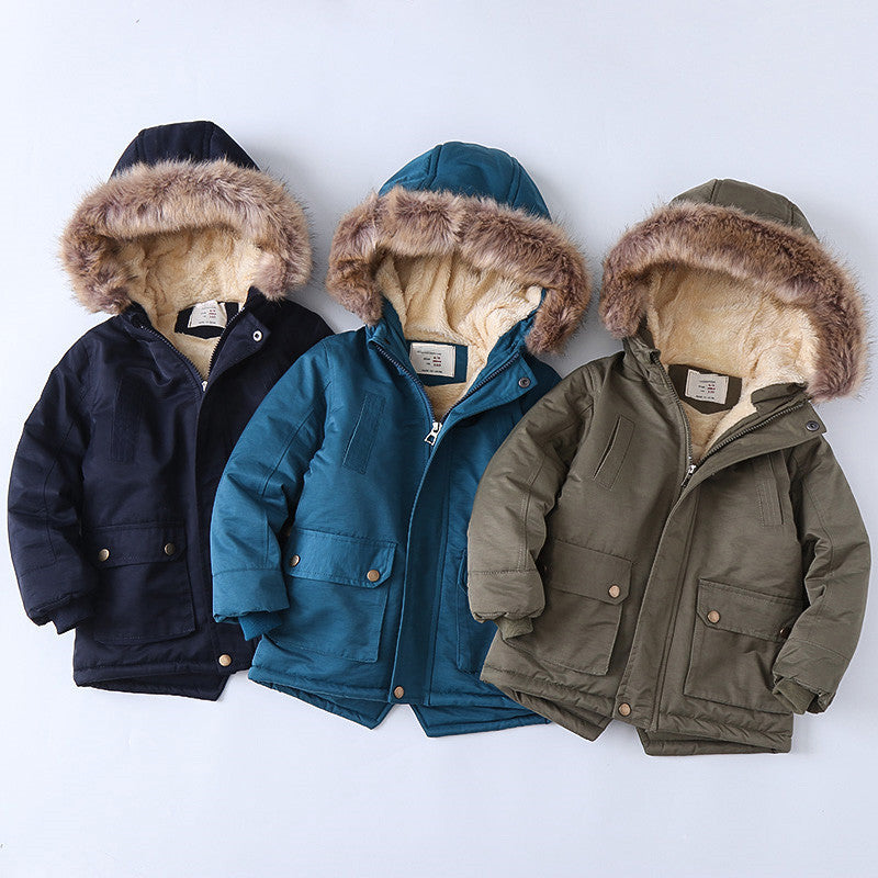 Fleece-lined Thickened Boys Cotton-padded Cotton Wadded Jacket - Cindi Book
