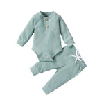 Boys And Girls Stand-up Collar Jumpsuit Long-sleeved Romper Trousers Two-piece Set - Cindi Book