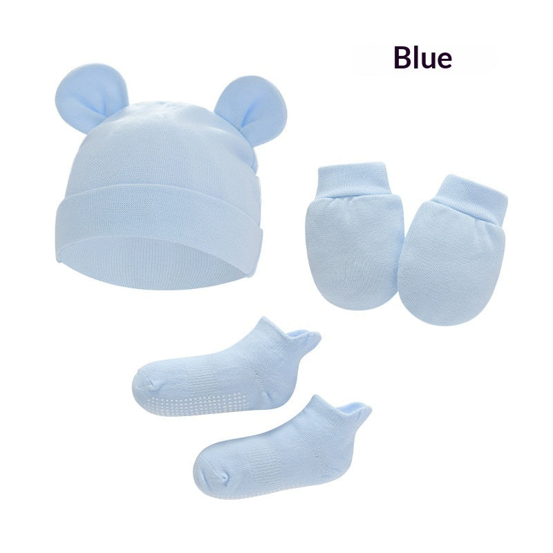 Newborn Hat Mittens And Socks Set With Rubber-soled Shoes - Cindi Book