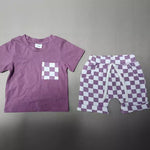 Baby's Casual Short-sleeved Plaid Shorts Suit - Cindi Book