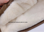 Girls' Winter Fleece-lined Medium Leather Coat - Cindi Book