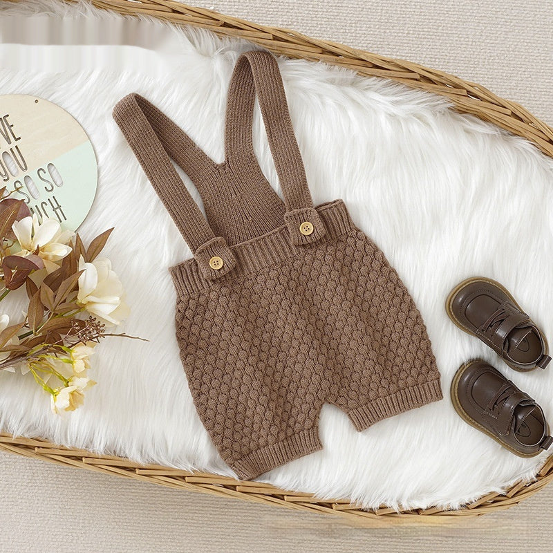 New Integrated Infant Solid Color Suspenders - Cindi Book