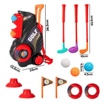 Children's Trolley Box Golf Toy Club Suit Educational Indoor Outdoor Sports Game - Cindi Book