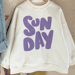 Loose Casual Long-sleeved Terry Sweater With Foreign Letters - Cindi Book
