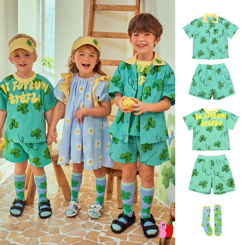 Fashion Printed T-shirt Shorts For Boys And Girls - Cindi Book
