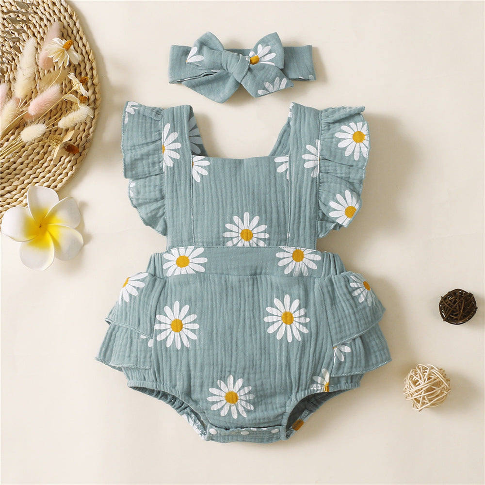 Baby Harness Print Dress Crawling Clothes - Cindi Book