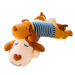 Soft Striped Puffy Dog Pillow Down Cotton Doggy Doll - Cindi Book